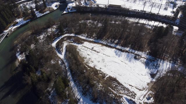 L'ancien site de la décharge de la Pila à Hauterive (FR). [Keystone - Anthony Anex]