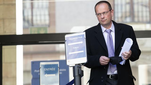 Dominique Giroud au Palais de justice de Genève, 19.04.2021. [Keystone - Salvatore Di Nolfi]