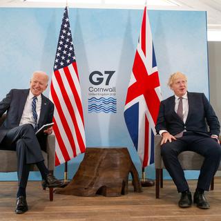 Le président américain Joe Biden a rencontré son homologue britannique Boris Johnson pour son premier voyager à l'étranger depuis sa prise de fonction. [Keystone - Hollie Adams]