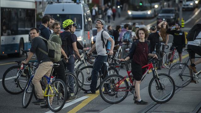 La "Velo Demo" de Zurich du 28 mai 2021. [Keystone - Ennio Leanza]