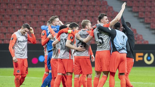 Les Bernois après leur victoire décisive face à Leverkusen. [Peter Schneider]