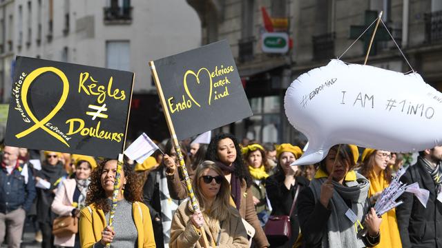 Une marche mondiale contre l'endométriose en 2018 (ici à Paris), pour demander une meilleure prise en charge de cette maladie.