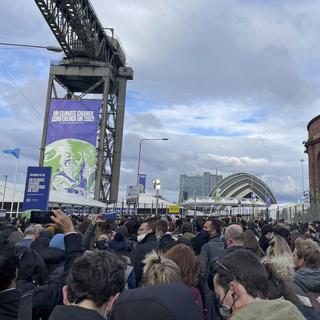 L'accès à la COP26 à Glasgow. [Keystone - AP Photo/Anna Johnson]