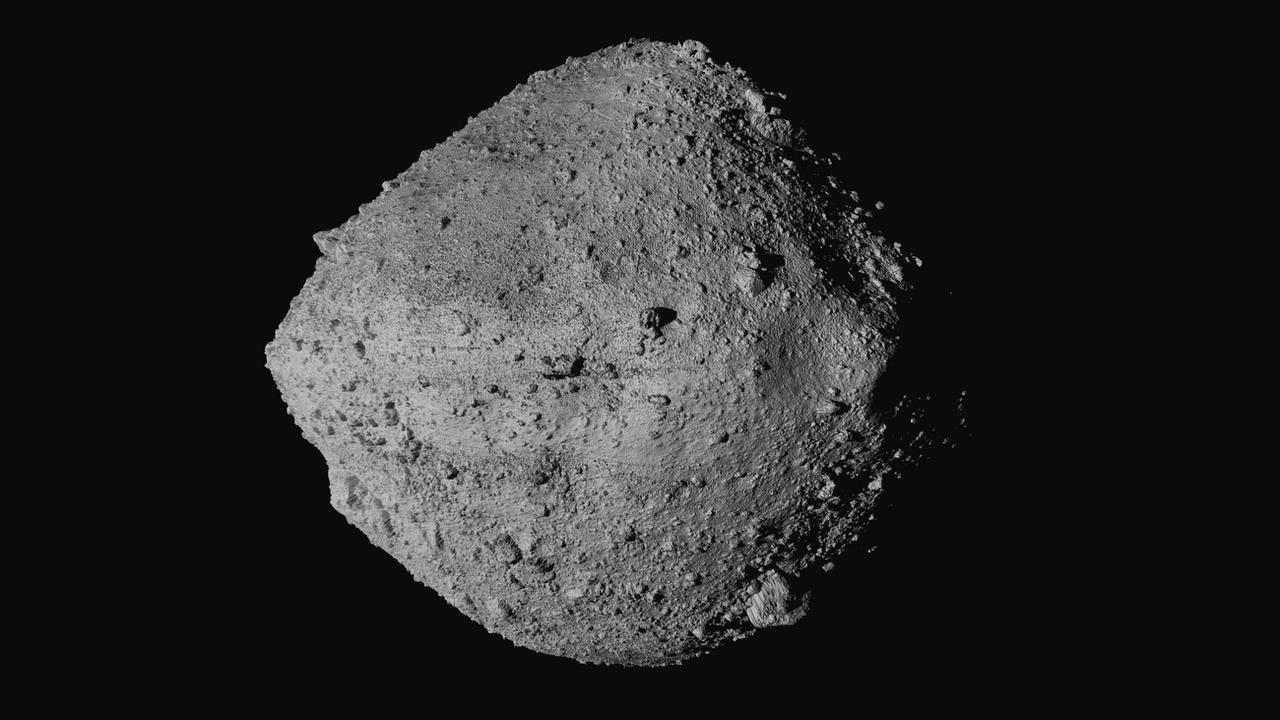 L'astéroïde Bennu ne représente qu'une menace infime pour la Terre. [Keystone - NASA/Goddard/University of Arizona/CSA/York/MDA via AP]