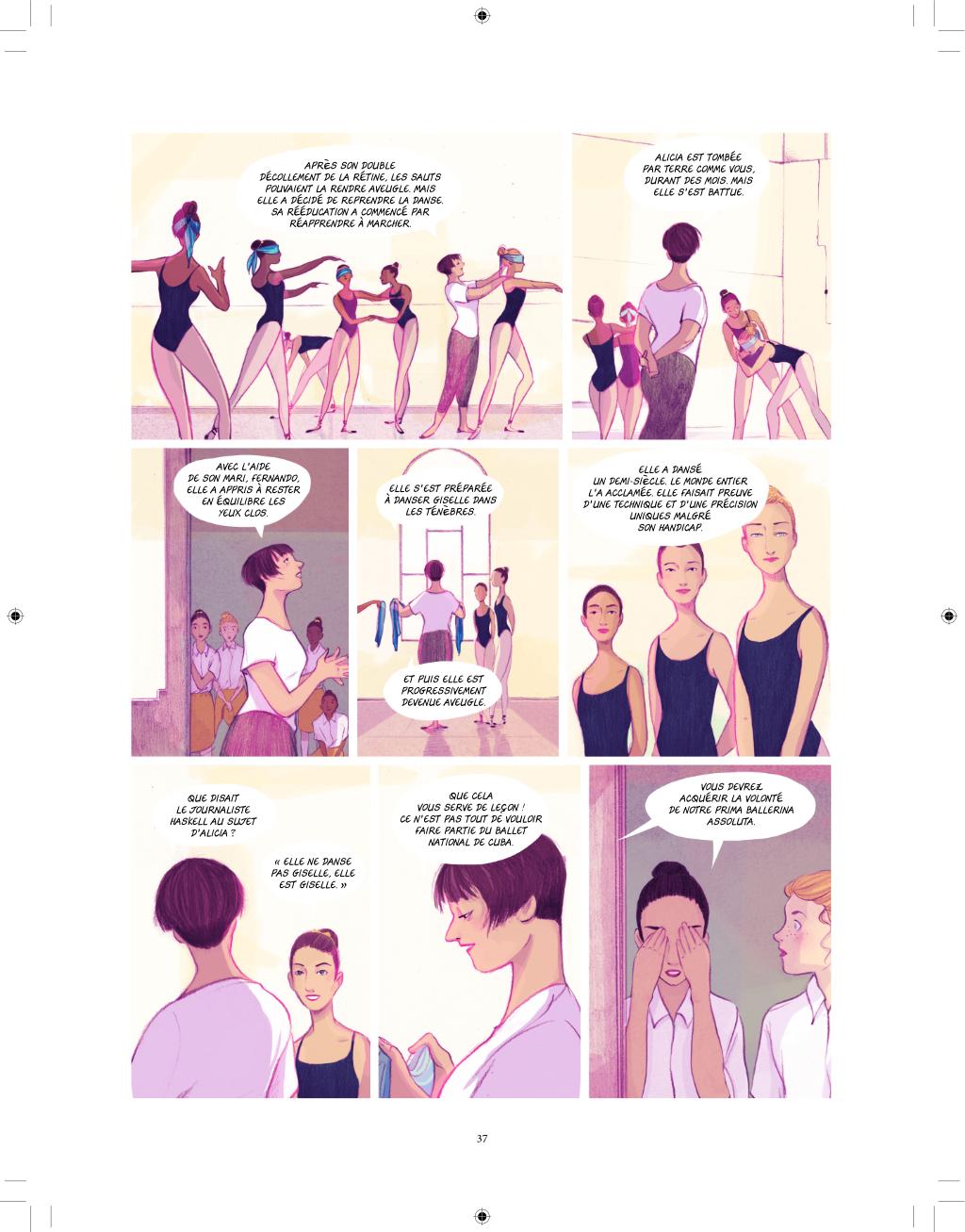 Une page de la bande dessinée "Alicia: prima ballerina assoluta" de Eileen Hofer et Mayalen Goust. [DR - Editions Ru de Sèvres]