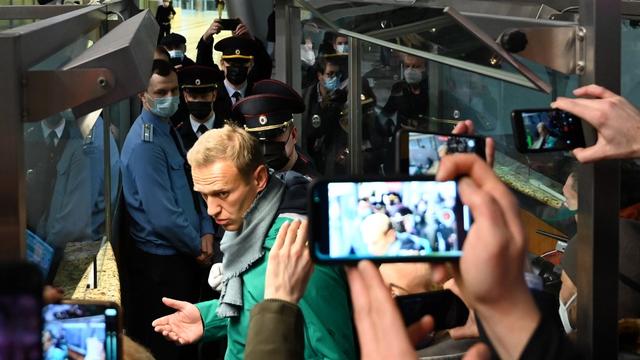 L'opposant russe Alexeï Navalny a été arrêté à son arrivée à l'aéroport de Cheremetievo à Moscou. [AFP - Kirill Kudryavtsev]