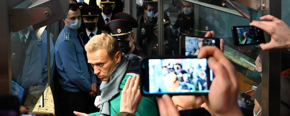 L'opposant russe Alexeï Navalny a été arrêté à son arrivée à l'aéroport de Cheremetievo à Moscou. [AFP - Kirill Kudryavtsev]