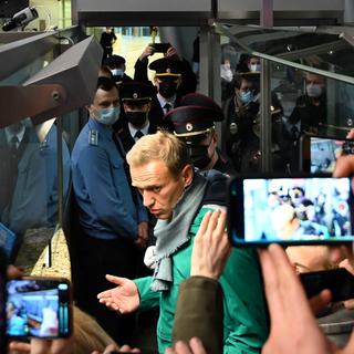 L'opposant russe Alexeï Navalny a été arrêté à son arrivée à l'aéroport de Cheremetievo à Moscou. [AFP - Kirill Kudryavtsev]