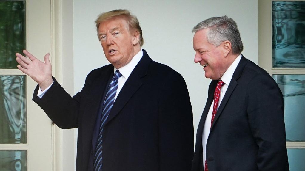 Le président américain Donald Trump et son chef de cabinet Mark Meadows le 8 mai 2020. [AFP - Mandel Ngan]