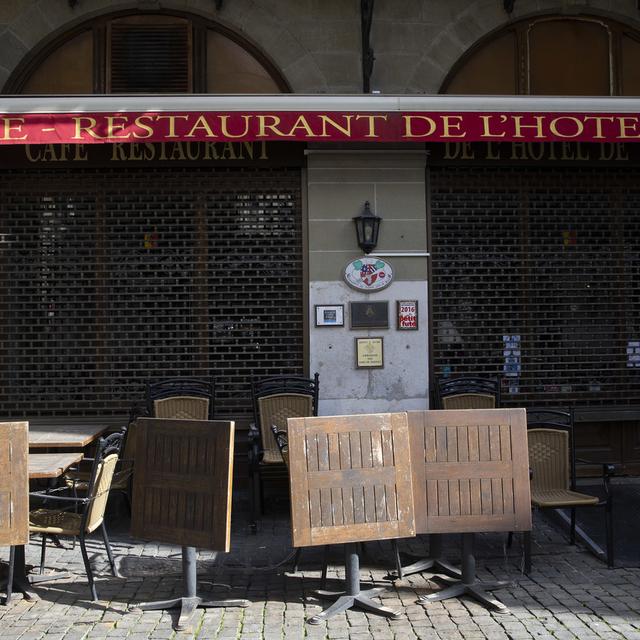 Une terrasse fermée en ville de Genève. [Keystone - Salvatore Di Nolfi]