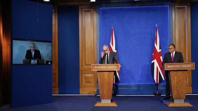 Boris Johnson en conférence virtuelle le 19 juillet 2021. [AP Photo / Keystone - Alberto Pezzali]