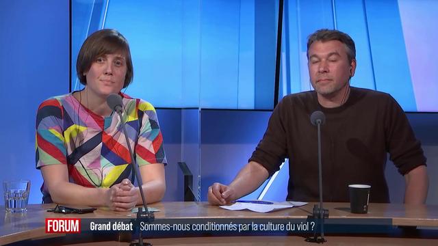 Débat entre Anne Thorens, actrice et réalisatrice du court-métrage "Diagonale", Rafael Wolf, critique de cinéma, et Coline de Senarclens, essayiste et spécialiste des questions de genre. [RTS]