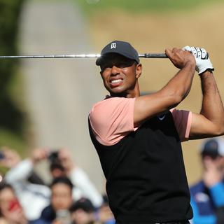 Tiger Woods lors du 1er tour du Genesis Invitational, en février 2020. [David Swanson]