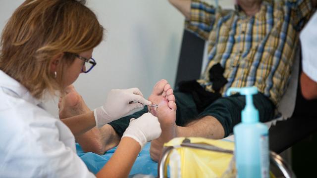 Le diabète peut entraîner des sévères lésions aux pieds. [BISP/AFP - Amélie-Benoist]