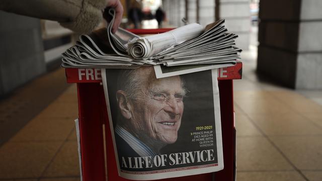 La Une de l'Evening Standard après le décès du prince Philip. [Keystone/AP - Matt Dunham]