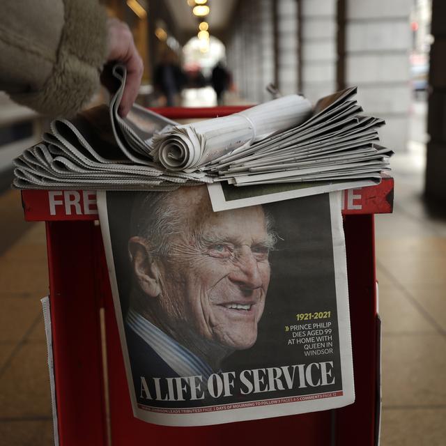 La Une de l'Evening Standard après le décès du prince Philip. [Keystone/AP - Matt Dunham]