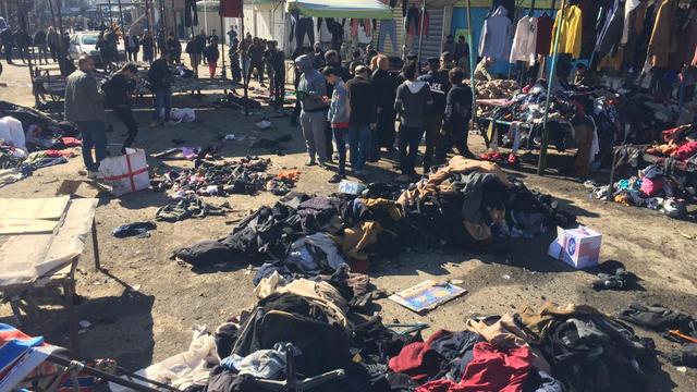 Près de 30 personnes ont été tuées jeudi par deux kamikazes qui se sont fait exploser sur un marché du centre de Bagdad. [AFP - MURTADHA AL-SUDANI]