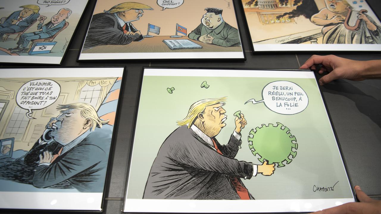 Patrick Chappatte a remporté le prix de la caricature suisse de l'année 2020 pour "Planète Coronavirus" (image d'illustration). [Keystone - Laurent Gillieron]