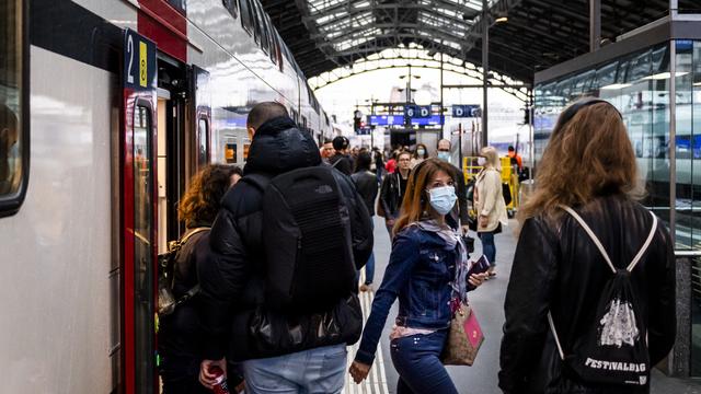 La gare de Lausanne, le 11 mai 2020. [Keystone - Jean-Christophe Bott]