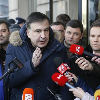L'ex-président géorgien Mikheïl Saakachvili, ici à Kiev en Ukraine, en février 2018. [EPA/Keystone - Sergey Dolzhenko]