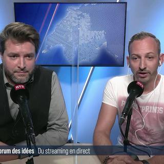 Thierry Mottiez et Franck Giovagnoni, créateurs de la plateforme de streaming en direct Strimly. [RTS]