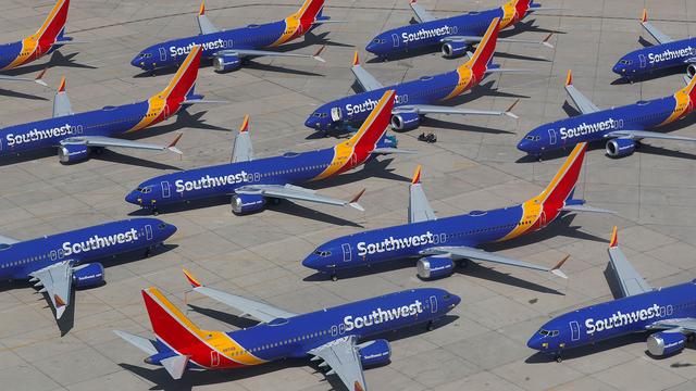 Des 737 MAX de Southwest Airlines parqués à Victorville en Californie, en 2019. [Reuters - Mike Blake]