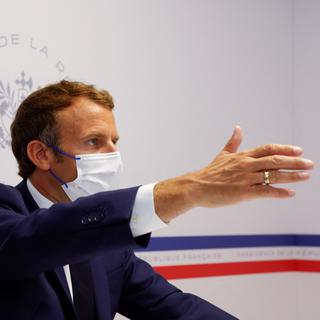 Emmanuel Macron lors d'un Conseil de défense sanitaire, le 11 août 2021. [AFP - Eric Gaillard]