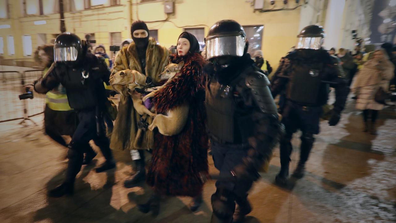 Plus de 10'000 personnes ont été arrêtées en Russie depuis le début du mouvement de protestation pro-Navalny. [Keystone/EPA - Anatoly Maltsev]
