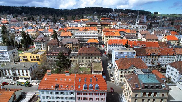 Une vue sur le ville de La Chaux-de-Fonds. [Keystone - Yoshiko Kusano]