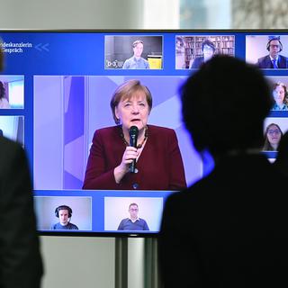 Le parti conservateur allemand CDU se réunit afin d'élire le successeur d'Angela Merkel. [Keystone - Tobias Schwarz]
