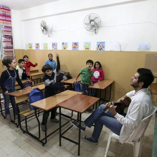 Une classe d'école primaire au Liban. [Keystone/EPA - Nuno Veiga]