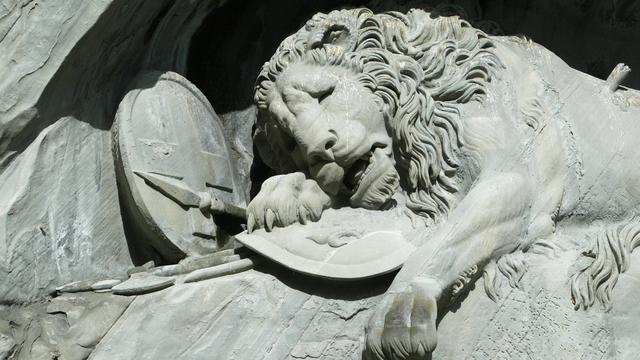 Le 10 août 2021 marque le 200e anniversaire de l’inauguration du Lion de Lucerne, l’un des monuments les plus célèbres de Suisse. [Keystone - Urs Flueeler]