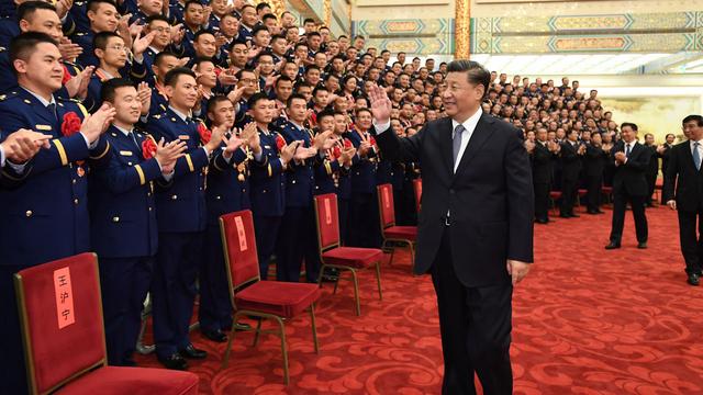 Le président chinois Xi Jinping à la Maison du peuple à Pékin, 05.11.2021. [Xinhua/AFP - Xie Huanchi]