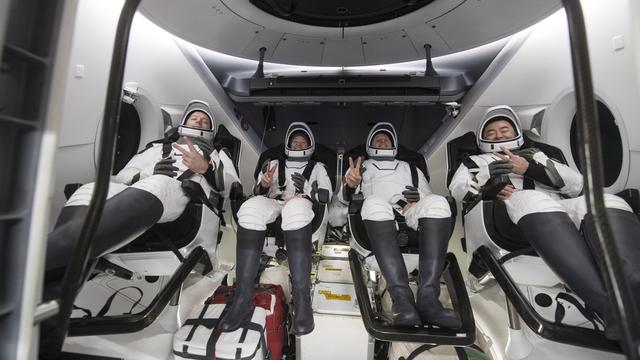 Thomas Pesquet et ses compagnons sont de retour sur Terre. [Keystone - Aubrey Gemignani/NASA via AP]