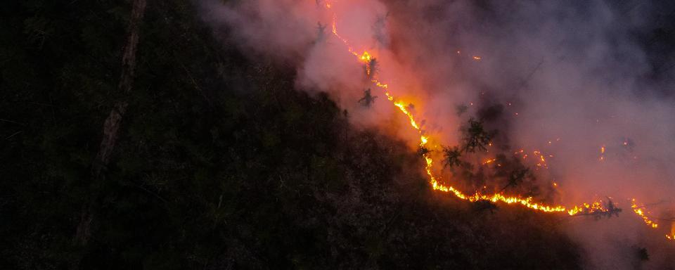 En Russie, depuis le début de l'année, dix millions d'hectares de forêt sont partis en fumée, soit une superficie légèrement inférieure à celle de l'Islande. La Yakoutie, au nord-est de la Sibérie qui est particulièrement touchée. [SPUTNIK VIA AFP - NINA SLEPTSOVA]