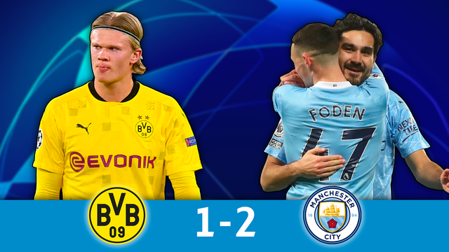 1-4 retour, B.Dortmund - Man.City (1-2): des Anglais supérieurs rejoignent le PSG en demies