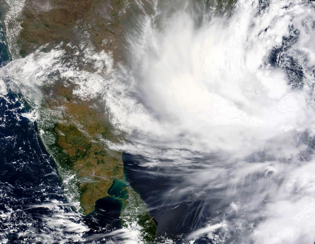 Image satellite du cyclone Yaas au-dessus du Golfe du Bengale, 24.05.2021. [AP/Keystone - NASA/EODIS]