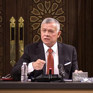 Le roi Abdallah II de Jordanie au Palais royal à Amman, 23.03.2021. [Jordanian Royal Palace/AFP - Yousef Allan]