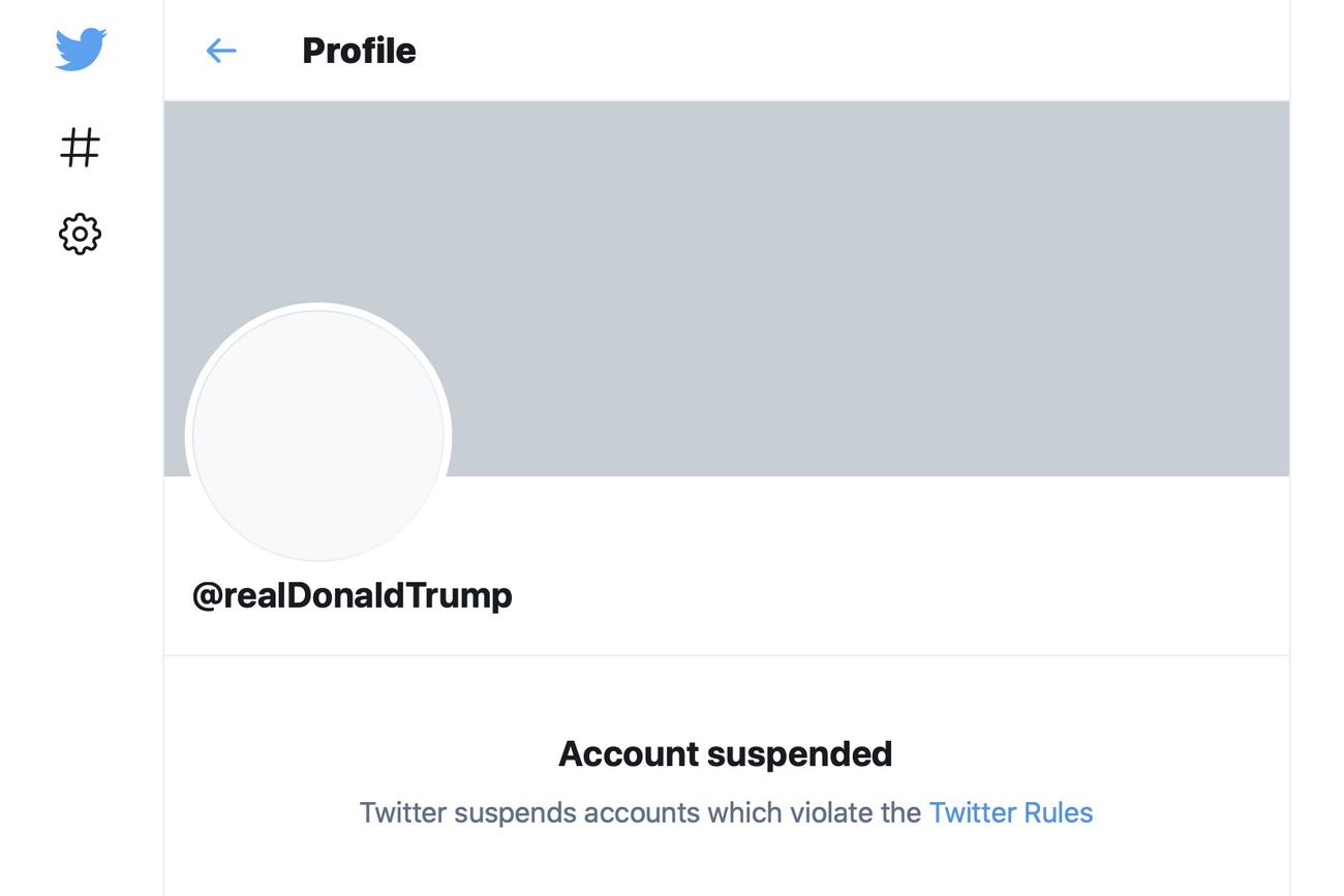 Le compte suspendu de Donald Trump. [KEYSTONE]