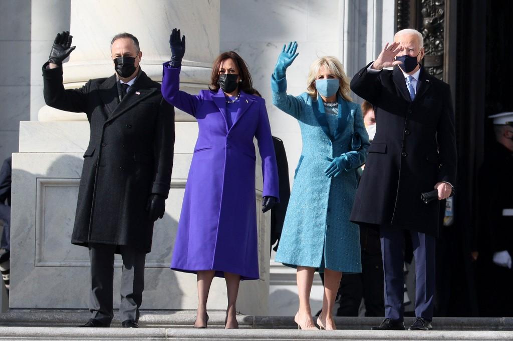 Kamala Harris et Joe Biden arrivent au Capitole. [AFP - Joe Raedle/Getty Images]