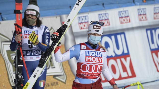 Lara Gut-Behrami est monté sur son 10e podium de l'hiver. [Elvis Piazza]