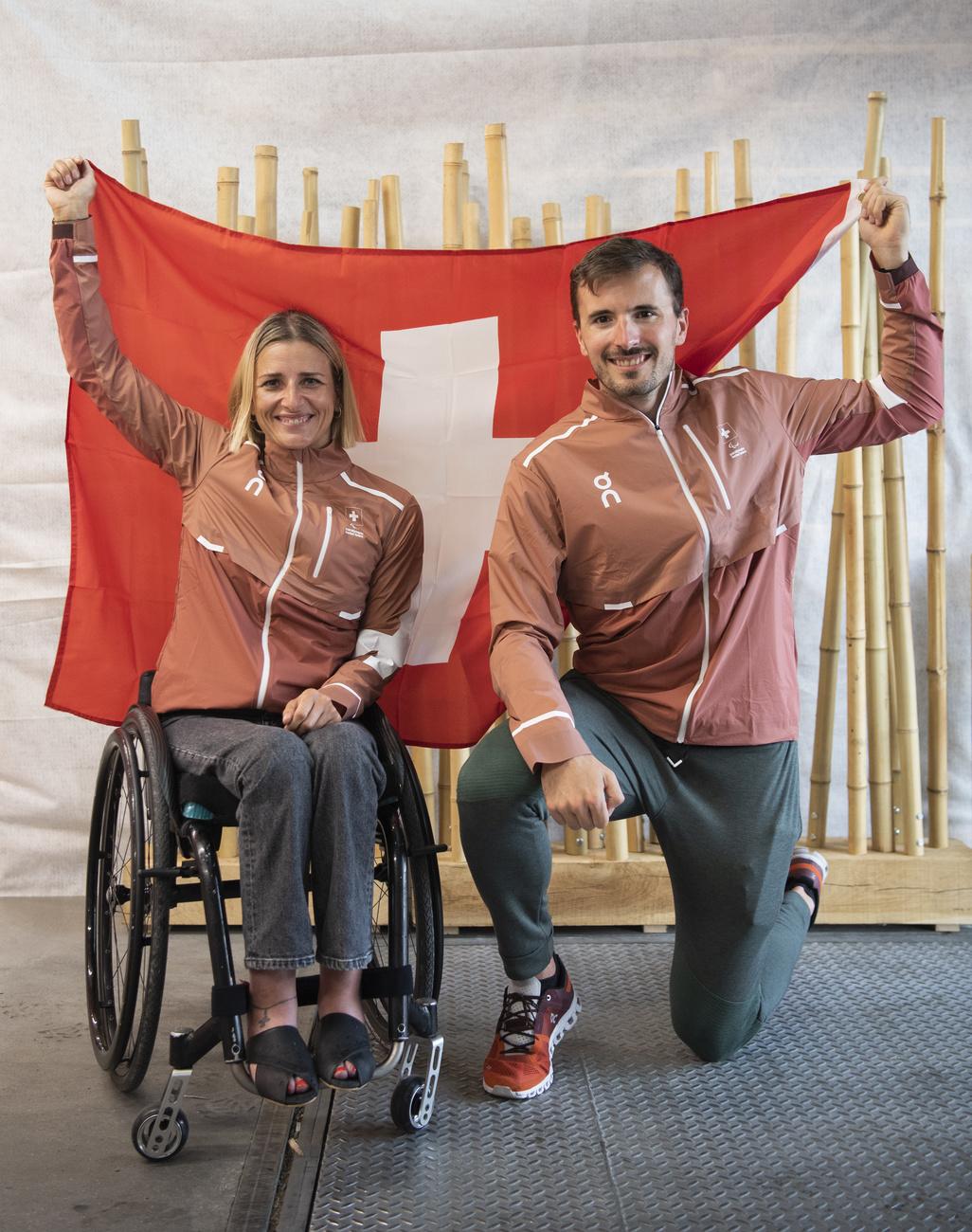 Manuela Schär et Philipp Handler porteront le drapeau helvétique lors de la cérémonie d'ouverture. [KEYSTONE - Ennio Leanza]