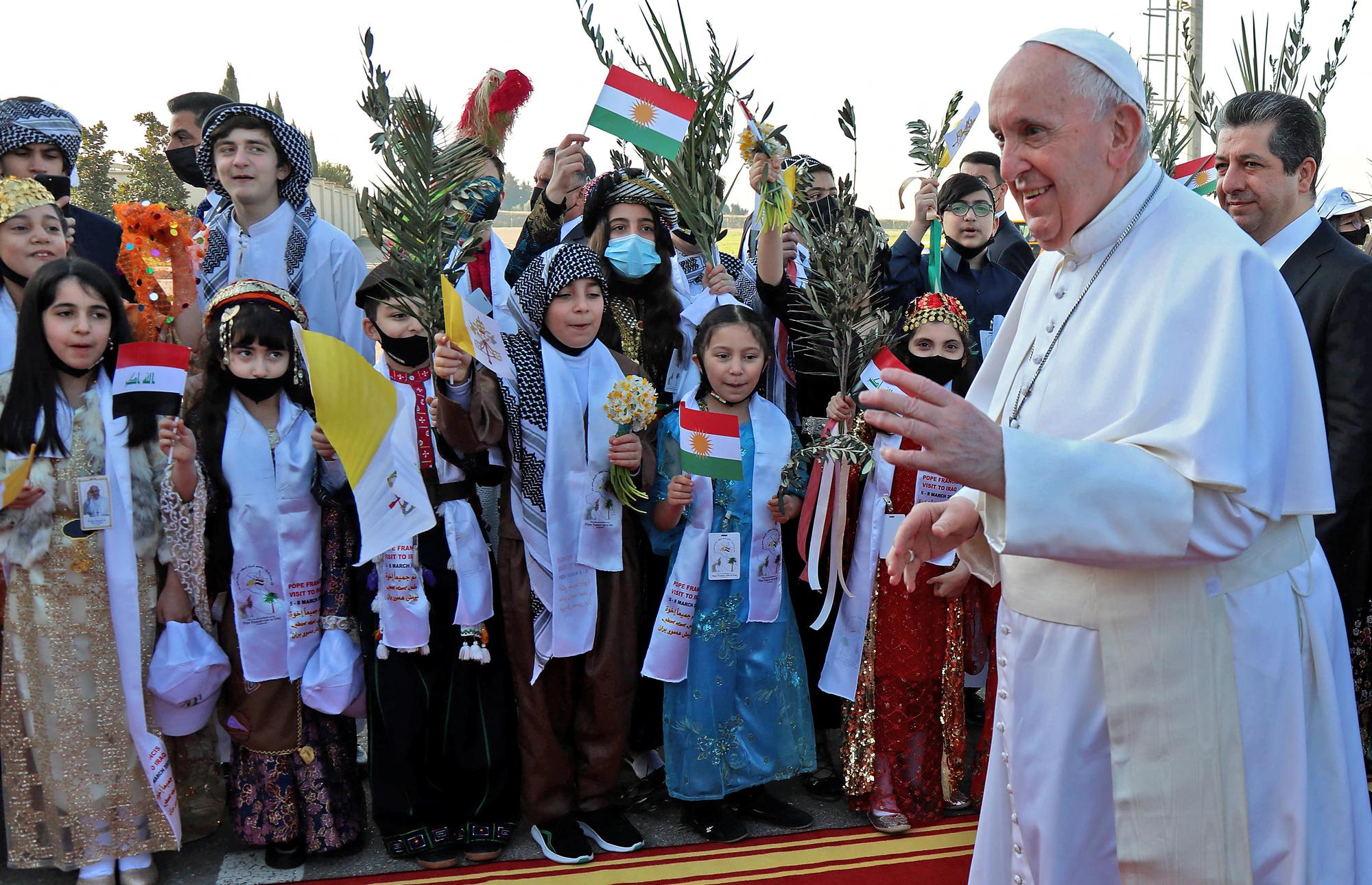 Le pape à la rencontre des chrétiens du nord de l'Irak ravagé par le groupe EI. [AFP - SAFIN HAMED]