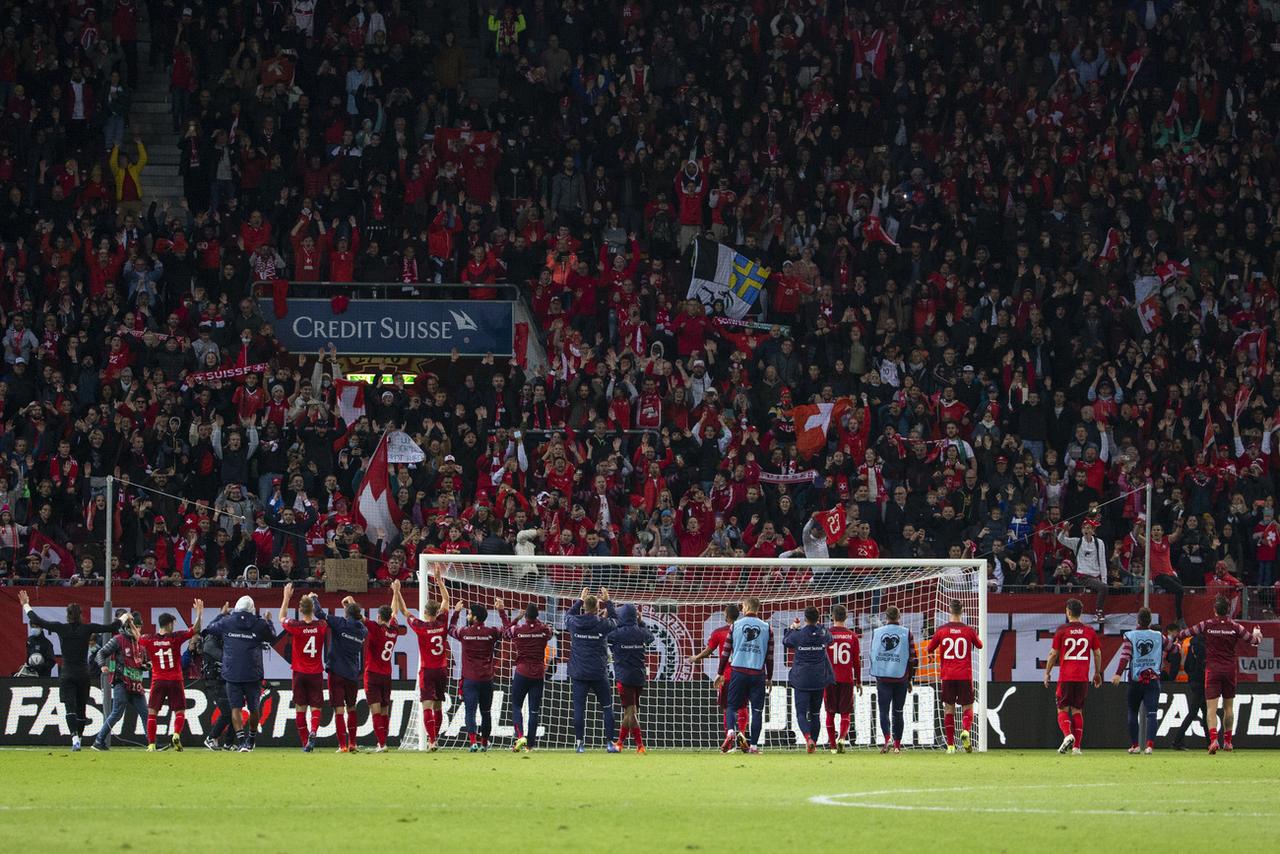 L'équipe de Suisse a fait le travail, obtenant trois points précieux à Genève face à l'Irlande du Nord. [Keystone - Salvatore Di Nolfi]