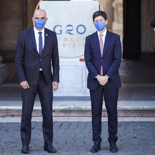 Alain Berset est au sommet du G20. [Keystone - Roberto Monaldo/LaPresse via AP]