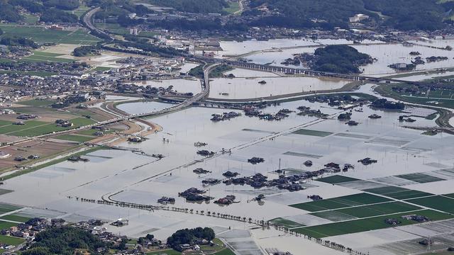 Des pluies torrentielles au Japon ont provoqué des inondations. [Keystone - Kyodo News via AP]