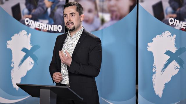 Le parti gauche-vert Inuit Ataqatigiit de Mute Egede (photo) a remporté les élections législatives 2021 au Groenland. [Keystone/EPA - Christian Klindt Soelbeck]