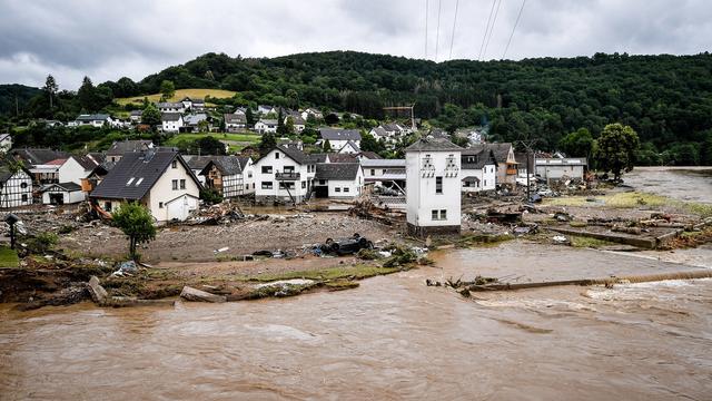 Le village de Schuld, en Allemagne, a été détruit par les flots de l'Ahr. [Keystone - EPA/Sascha Steinbach]