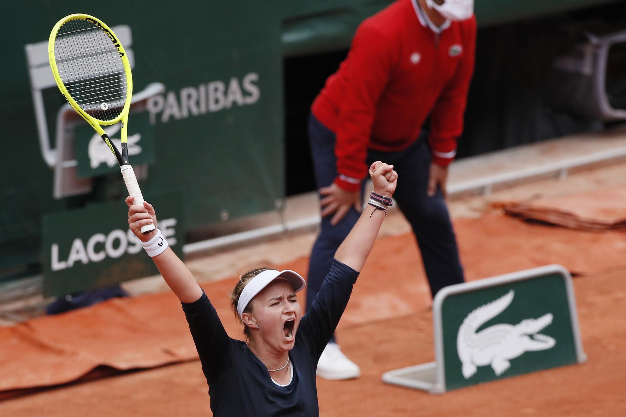 Barbora Krejcikova s'était imposée en double à Roland-Garros en 2018. [REUTERS - Gonzalo Fuentes]