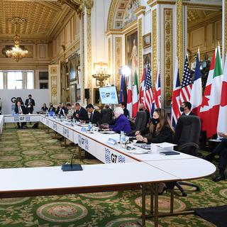 Les ministres des finances du G7 à Londres. [EPA/Keystone - Andy Rain]